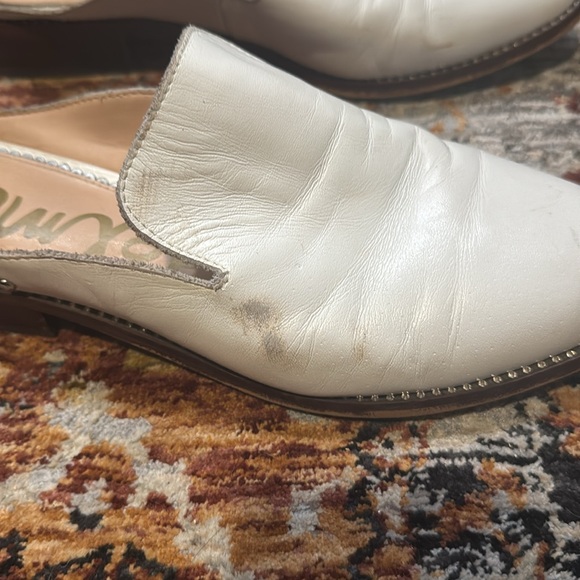 SAM EDELMAN Laddie White Leather Mule studded 8.5 - Picture 7 of 11